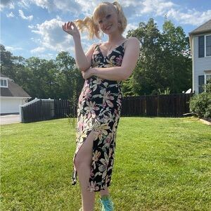 UO Floral Bodycon Midi Dress